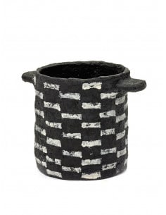 Cache-pot noir et blanc