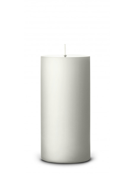 Cierge pilier Blanc laqué 15 cm