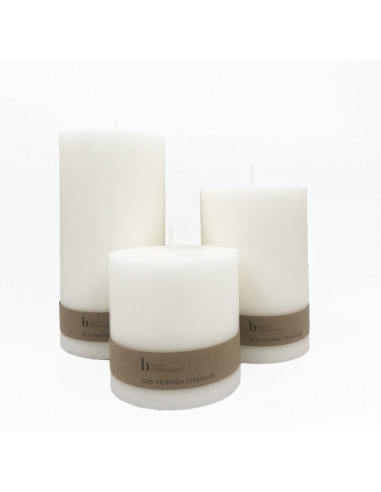 BOUGIE STEARINE Blanc 10x10cm