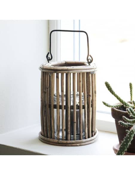 Lanterne en rotin Ova 18 cm