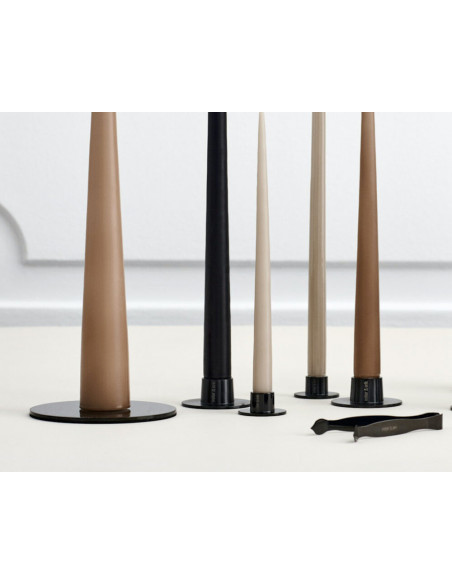 Support bougie pilier noir brillant - Ester & Erik