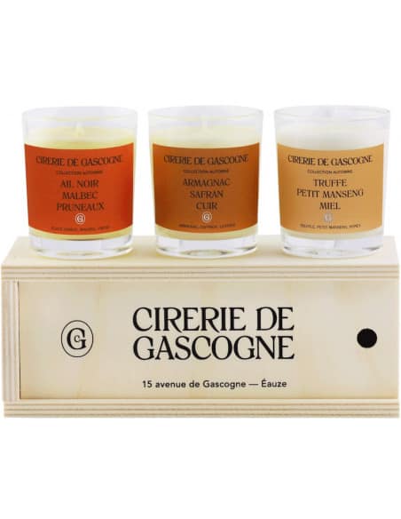 Coffret Automne Bois 3 bougies - Cirerie de Gascogne