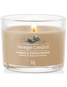 Votive en verre - Ambre et bois de santal