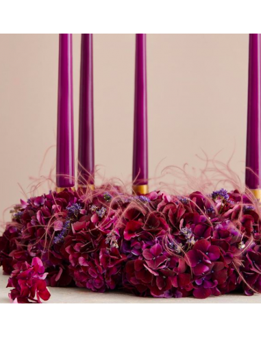 Cierge Prune Laqué 32 cm