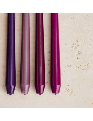 Cierge Mauve laqué 32 cm