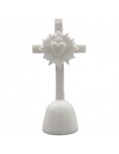 Croix Coeur de lumière - Blanc - Ciergerie des Prémontrés