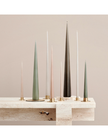 Petit support bougie pilier doré mat - Ester & Erik