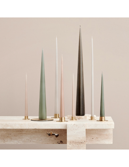 Petit support bougie pilier doré mat - Ester & Erik