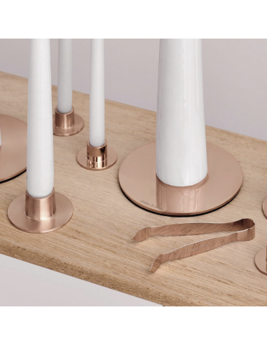 Petit support bougie pilier doré mat - Ester & Erik