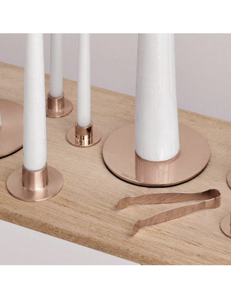 Petit support bougie pilier doré mat - Ester & Erik