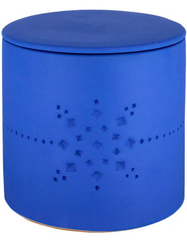 Bougie Céramique Izza Bleu M - Mandarine Majorelle