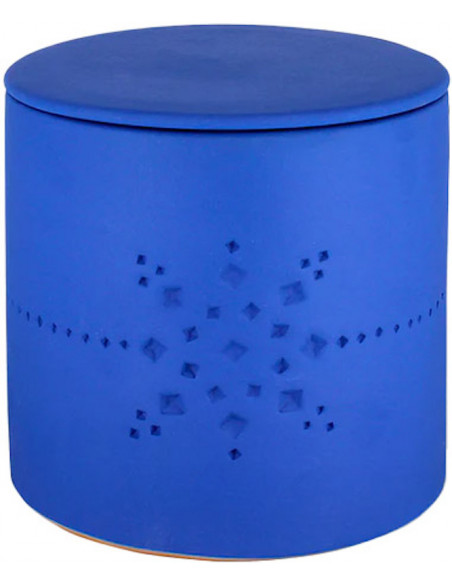 Bougie Céramique Izza Bleu M - Mandarine Majorelle