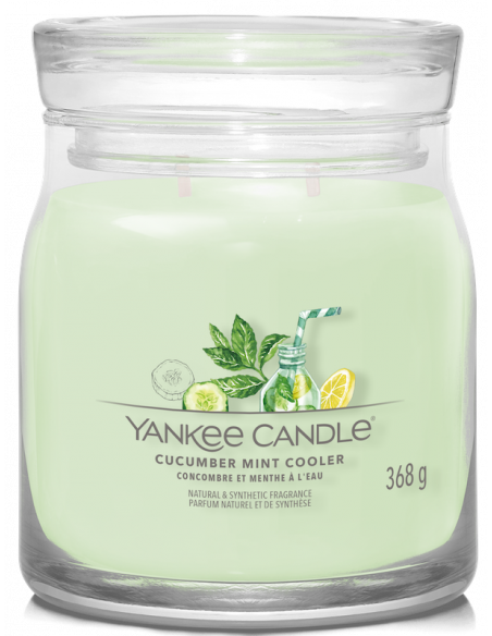 Concombre et menthe à l'eau - Moyenne bougie 2 mèches