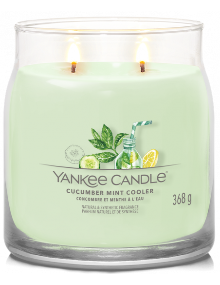 Concombre et menthe à l'eau - Moyenne bougie 2 mèches