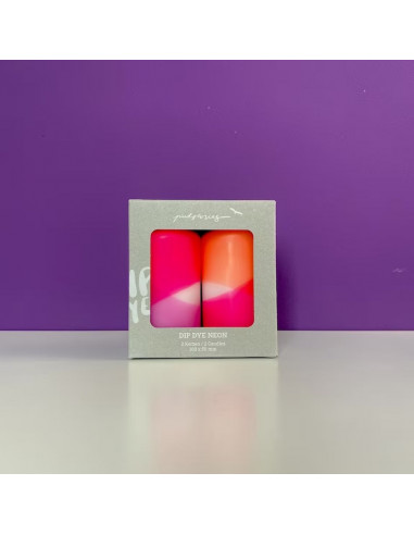 Lot de 2 bougies piliers Dip Dye Neon - Heat Waves