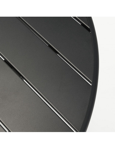 Table d'extérieur métal noir 120 cm