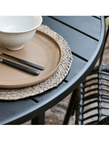 Table d'extérieur métal noir 120 cm