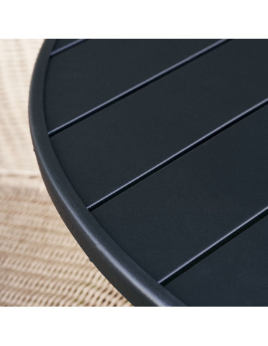 Table d'extérieur métal noir 120 cm