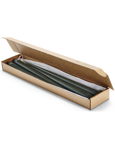 Lot 4 cierges vert sapin mat -...