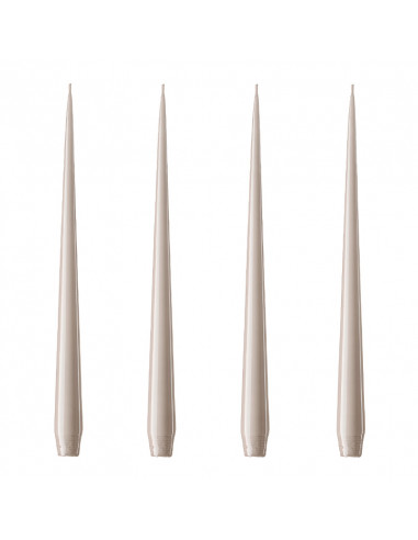 Lot 4 cierges gris lin laqués - Ester&Erik