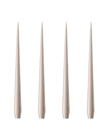 Lot 4 cierges gris lin laqués - Ester&Erik