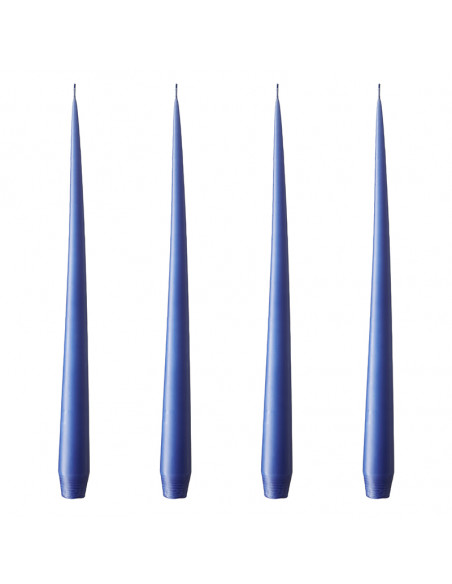 Lot 4 cierges bleu Outremer mat - Ester&Erik