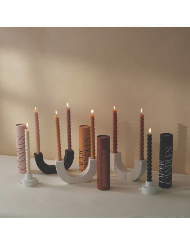 Set de 4 cierges torsadés Pêche - Paddywax