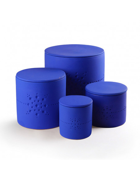 Bougie Céramique Izza Bleu M - Mandarine Majorelle