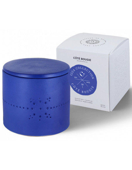 Bougie Céramique Izza Bleu M - Mandarine Majorelle