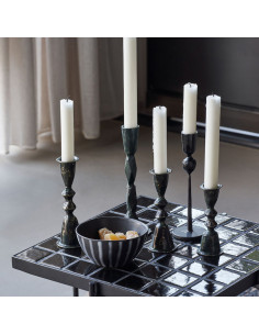 Bougeoir 12 cm Mero Metal noir - House Doctor 2