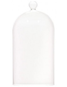 Cloche en verre 20 cm avec bouton - Maison Berger