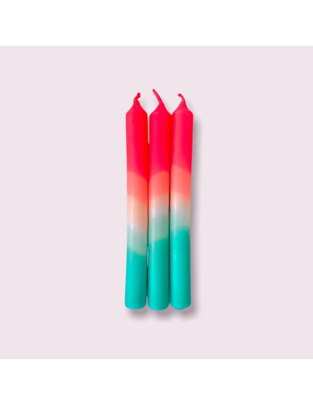 Set de 3 cierges Dip Dye Neon - Watermelon Coast