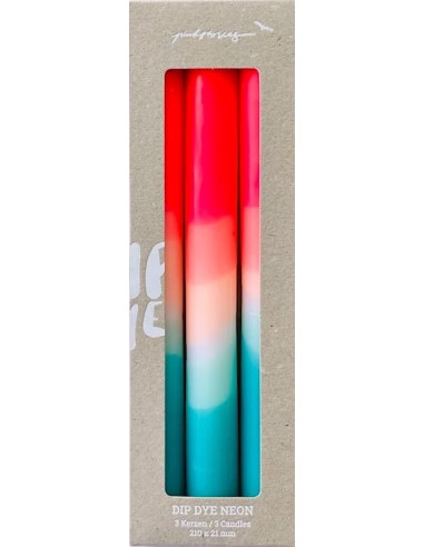 Set de 3 cierges Dip Dye Neon - Watermelon Coast