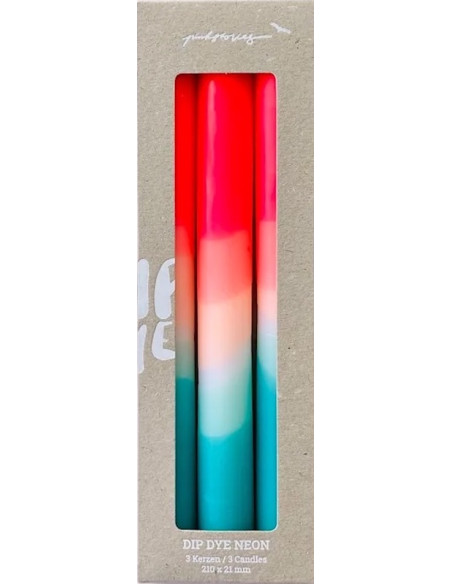 Set de 3 cierges Dip Dye Neon - Watermelon Coast