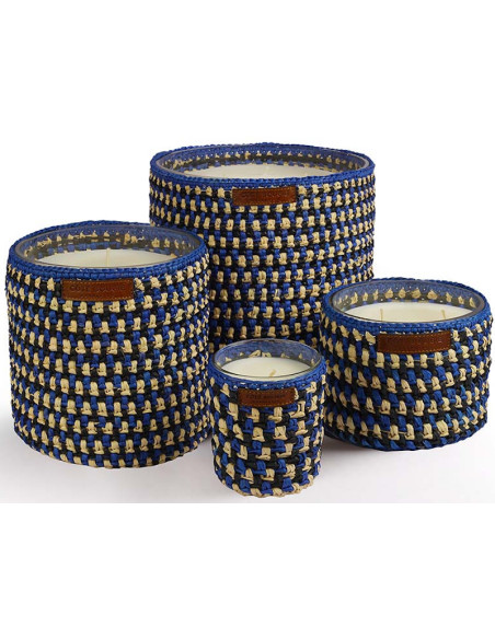Bougie raphia Layla noir M - Oriental