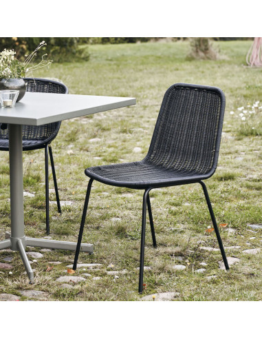 Chaise osier Hapur noire - House Doctor