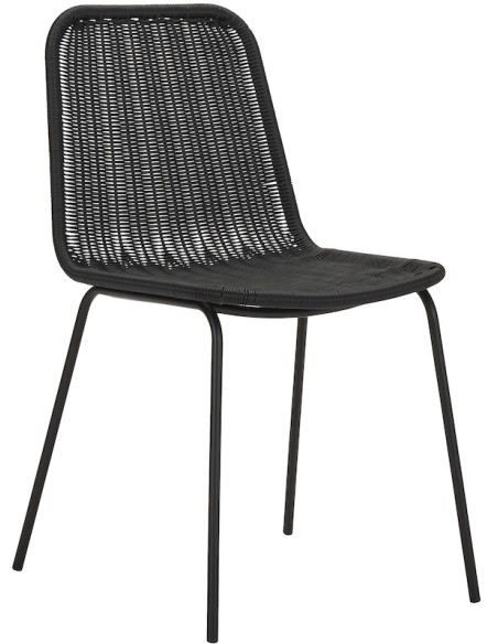 Chaise osier Hapur noire - House Doctor
