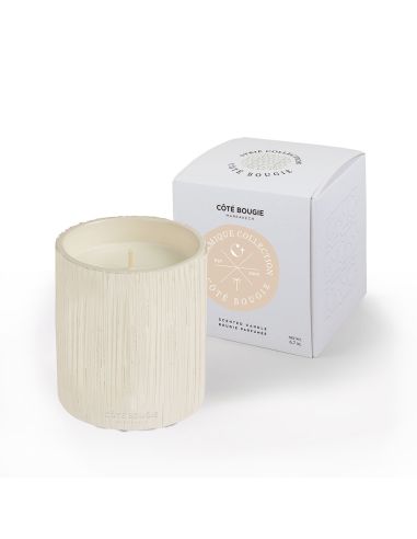 Bougie Striée Blanche S - Fleur d'Oranger