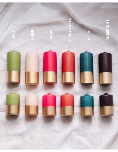 Bougie Pilier 6x15 cmOR et ROSE