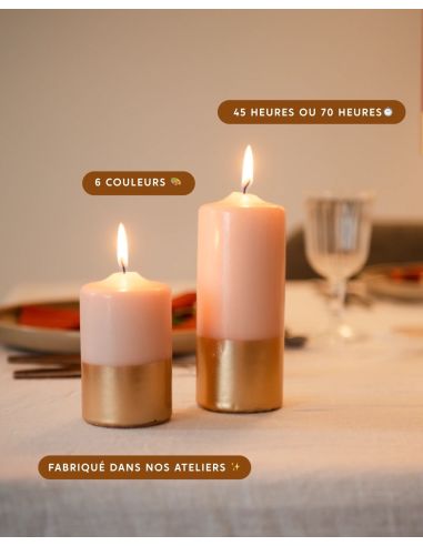 Bougie Pilier 6x15 cmOR et BLEU