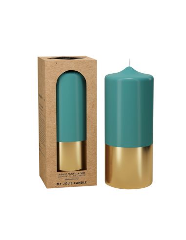 Bougie Pilier 15 cm OR et BLEU