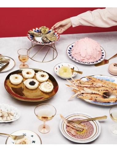 Assiette à fruits porcelaine doré - 22cm