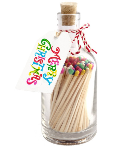 Bouteille d'allumettes - Colourful Merry Christmas - The Archivist