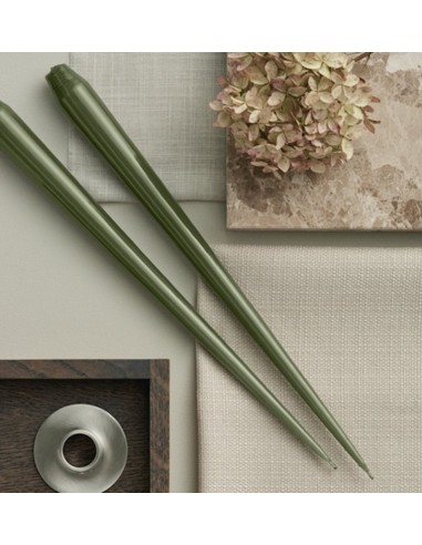 Cierge Vert Kaki laqué 32cm Ester Erik