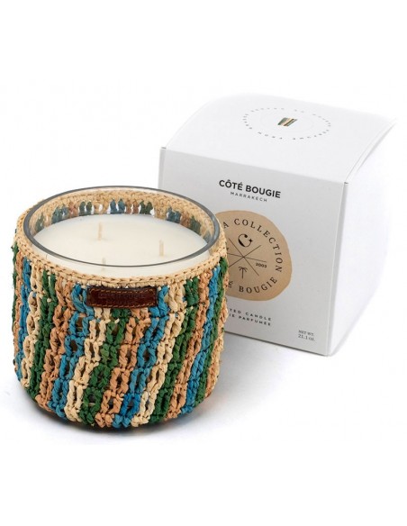 Bougie raphia Bahia M - Menthe et thé