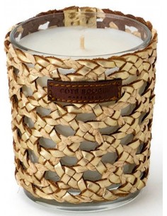 Bougie raphia cuir Yara S - Rose Oud 2