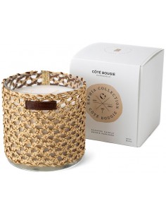 Bougie raphia cuir Yara L - Rose Oud