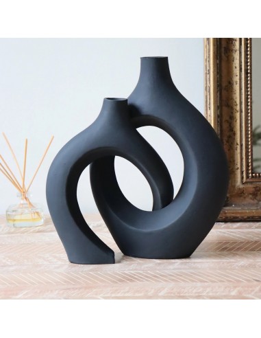 Duo de Vase Terre Cuite Enlacés Ksar...