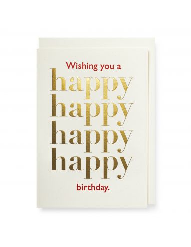 Carte Gold Happy Happy Birthday - The Archivist