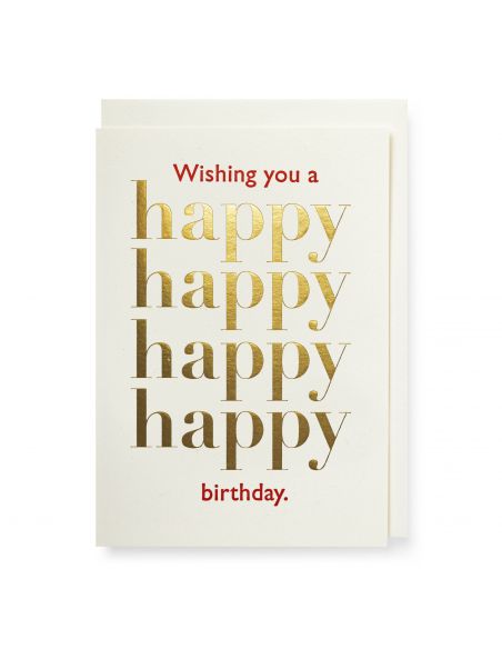 Carte Gold Happy Happy Birthday - The Archivist